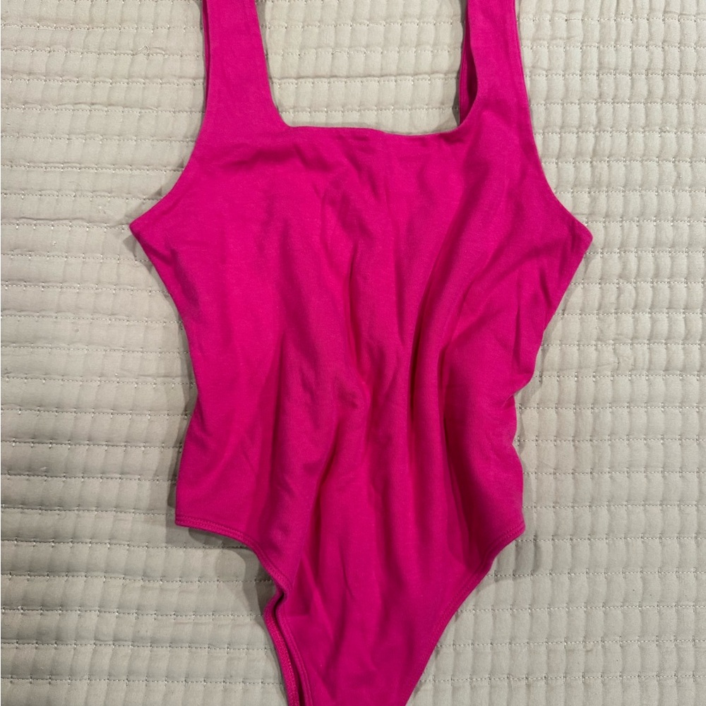a new day Hot Pink Womens Square Neck Bodysuit
